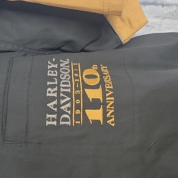 HARLEY DAVIDSON 110‎ Anniversary Black and Tan Shirt Large - Picture 3 of 11